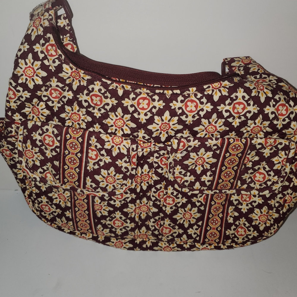 Vera Bradley Burgundy and Yellow Hobo Bag